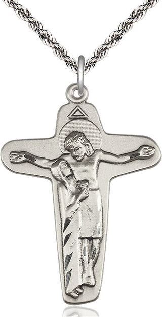 Sterling Silver Sorrowful Mother Crucifix Medal Catholic Jewelry