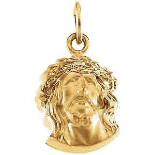 14K Yellow 15x10 mm Face of Jesus Pendant