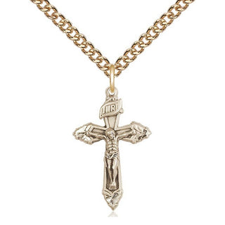 14kt Gold Filled Crucifix Medal Religious and Catholic Jewelry
