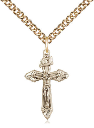 14kt Gold Crucifix Medal