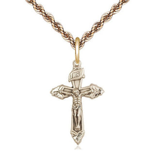 14kt Gold Crucifix Medal