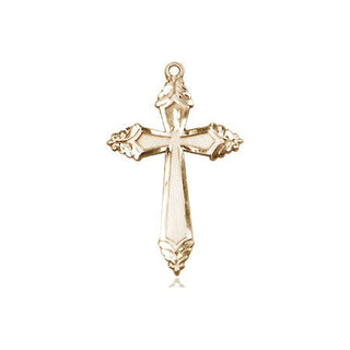 14kt Gold Filled Cross Medal Engraved Catholic Saint Jewelry