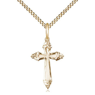 14kt Gold Filled Cross Medal Religious and Catholic Jewelry Engraved Catholic Saint Jewelry