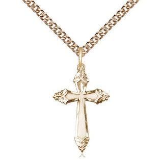 14kt Gold Filled Cross Medal Religious and Catholic Jewelry Engraved Catholic Saint Jewelry
