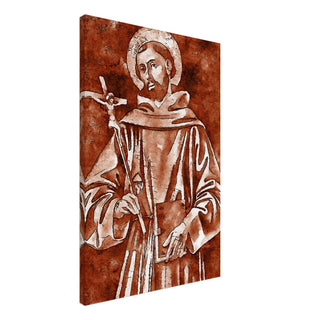 Franciscan Saint with Crucifix Sepia Canvas Print - view 2