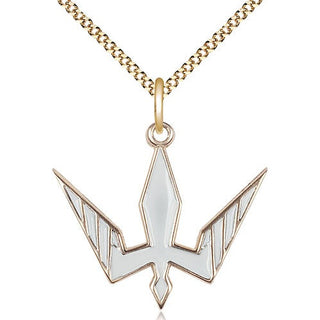 14kt Gold Filled Holy Spirit Medal Catholic Jewelry