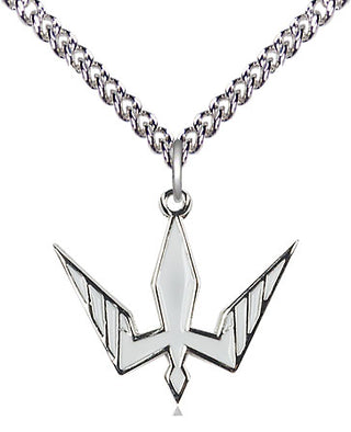 Sterling Silver Holy Spirit Medal Religious Jewelry