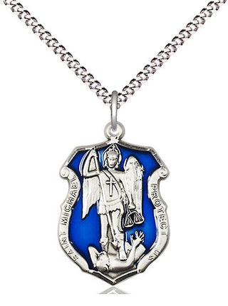 Pewter Saint Michael the Archangel Shield Medal Religious Jewelry Engraved Catholic Saint Jewelry