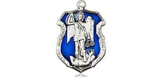 Pewter Saint Michael the Archangel Shield Medal Engraved Catholic Saint Jewelry