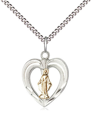 Two-Tone GF/SS Heart / Miraculous Medal Religious and Catholic Jewelry