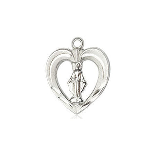 Sterling Silver Heart / Miraculous Medal