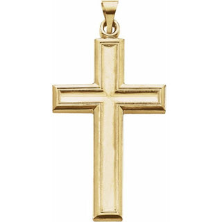 14K Yellow 38x23.5 mm Cross Pendant 