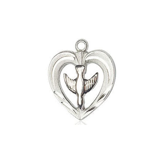 Sterling Silver Heart / Holy Spirit Medal