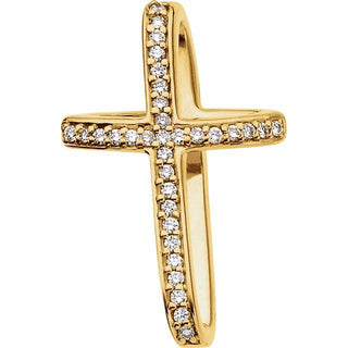 14K Yellow 1/4 CTW Natural Diamond Cross Pendant  