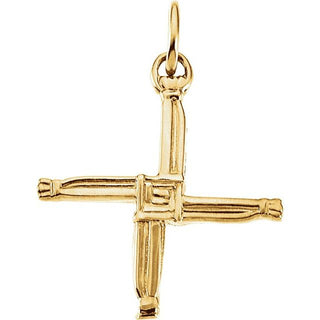 14K Yellow Saint Bridgets Cross Pendant