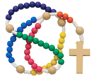 Kid'S Blue Wood Rosary Boxed