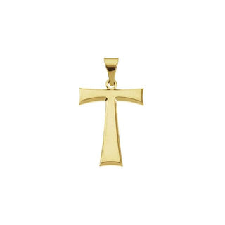 14K Yellow Tau Cross Pendant with Packaging