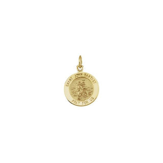 14K Yellow 12 mm Round Saint John the Baptist Medal