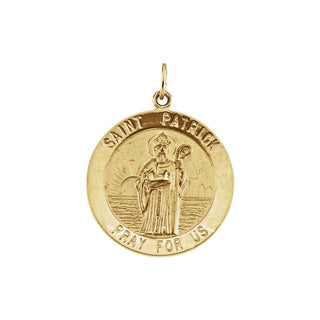 14K Yellow 25 mm Round Saint Patrick Medal