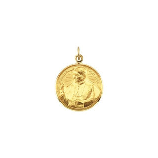 14K Yellow 15 mm Round Pope John Paul II Medal 
