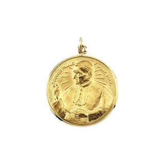 14K Yellow 25 mm Round Pope John Paul II Medal 