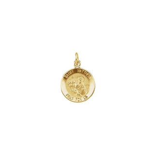 14K Yellow 12 mm Round Saint Matthew Medal