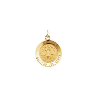 14K Yellow 15 mm Round Caridad del Cobre Medal