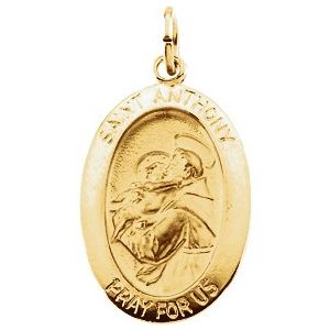 14K Yellow 19x13.5 mm Saint Anthony of Padua Medal