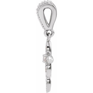 Platinum .03 CTW Natural Diamond Petite Vintage-Inspired Cross Pendant