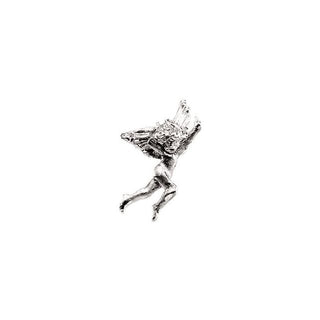 14K White Dancing Angel Lapel Pin