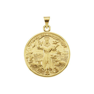 14K Yellow 25 mm Saint Francis of Assisi Medal
