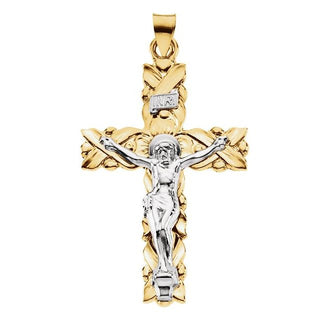 14K Yellow/White 51.5x28.5 mm Crucifix Pendant