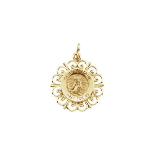 14K Yellow 18 mm Saint Peregrine Medal