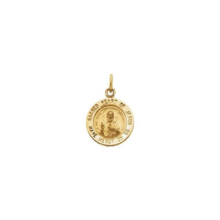 14K Yellow 12 mm Round Sacred Heart of Jesus Medal 