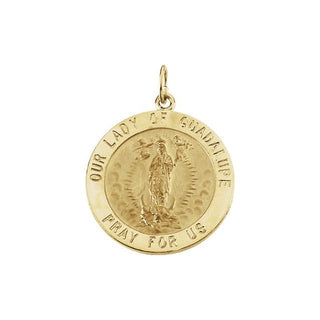 14K Yellow Our Lady of Guadalupe Medal Pendant
