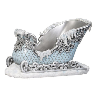 7.5-Inch Santa Sleigh Icicles Light Blue & Silver