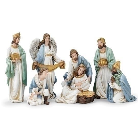 6-inch 6-piece Set Nativity Blue and Green -. Joseph's Studio ...