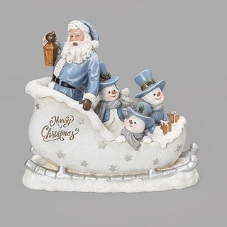 8-Inch Santa In Sleigh- Snowmen Figure. Joseph's Studio