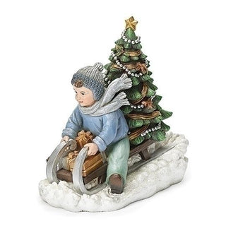 7.5-Inch Boy Sledding Figure Joseph's Studio