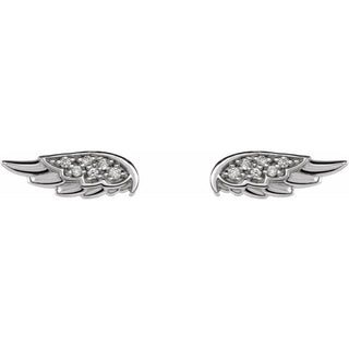 Platinum .03 CTW Natural Diamond Angel Wing Earrings  