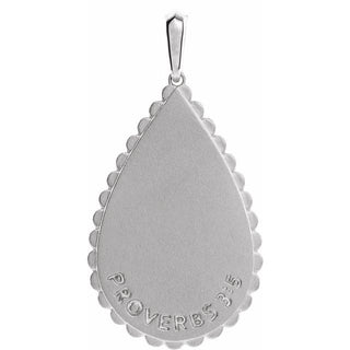 14K White Trust in The Lord Pendant 