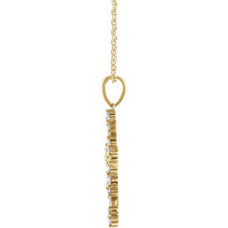 14K Yellow 1/2 CTW Natural Diamond Scattered Cross 16-18" Necklace