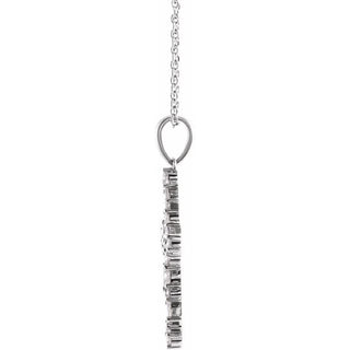 Sterling Silver 1/2 CTW Natural Diamond Scattered Cross 16-18" Necklace