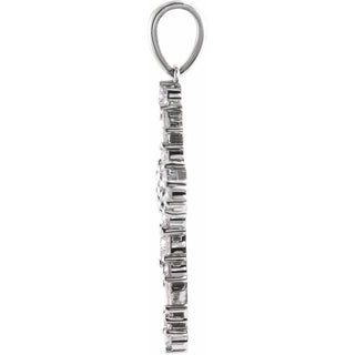 Sterling Silver 1/2 CTW Natural Diamond Scattered Cross Pendant
