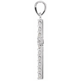 Platinum 1 3/8 CTW Natural Diamond Cross Pendant