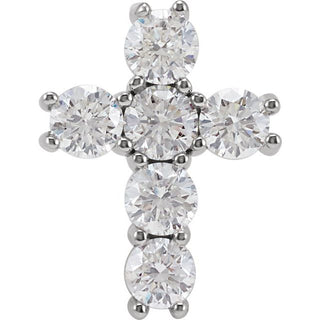 Platinum 1 3/8 CTW Natural Diamond Cross Pendant