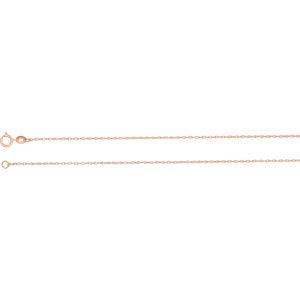 16-inch Rope Chain with Spring Ring - 14K Rose