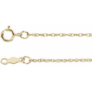 7 Inch 1Mm Rope Chain Bracelet 14K Yellow Gold