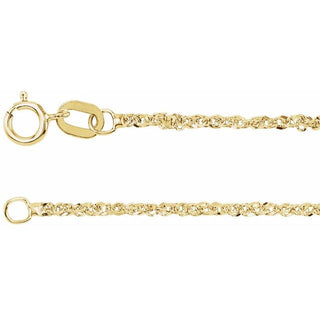 7 Inch Diamond Cut Singapore Bracelet With Spring Ring 14K White Gold