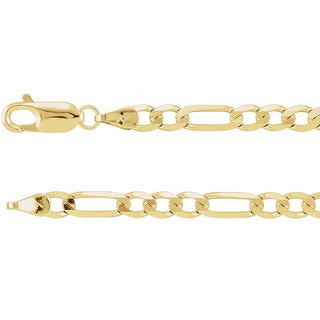 7 Inch Figaro Bracelet With Lobster Clasp 14K Yellow Gold